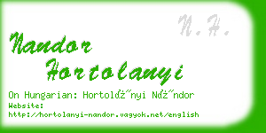 nandor hortolanyi business card